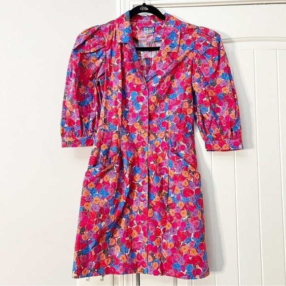 NWT LHD Casitas Printed Cotton Blend Poplin Mini Dress - Picture 4 of 13